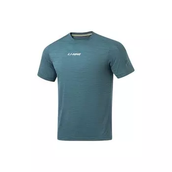 Li Ning Cool Tea T Повседневная спортивная футболка с круглым вырезом и коротким рукавом Мужская футболка с принтом «Дикая утка» с зелеными цветами и серым цветом ATSU725-1 S