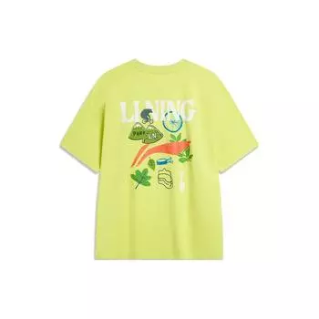Li Ning Cooling Tea T быстросохнущая прохладная антибактериальная уличная повседневная футболка с круглым вырезом и коротким рукавом с заниженной линией плеч унисекс топы AHSU667-3 L