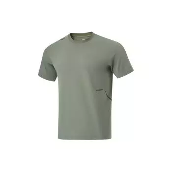 Li Ning Cooling Tea T быстросохнущий прохладный спортивный повседневный топ однотонный круглый вырез трикотажный короткий рукав футболка мужские топы Luo-Yan-зеленый ATSU633-7 S
