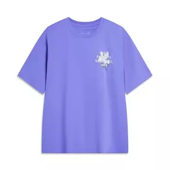 Li Ning Cooling Tea T Быстросохнущий прохладный спортивный повседневный топ с буквенным логотипом и круглым вырезом, короткий рукав, футболка с заниженной линией плеч, унисекс-топы AHSU687-6 XS