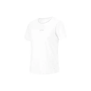 Li-Ning Cooling Tea T Quick-Dry Cool Solid Color Round Neck Sports Casual Knitted Short Sleeve T-Shirt Women Tops Standard-White ATSU632-1 S