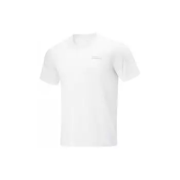 Li-Ning Cooling Tea T Quick-Dry Cool Casual Printed Letter Round Neck Sports Knit Short Sleeve T-Shirt Men tops Standard-White ATSU587-3 3XL
