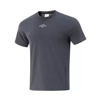 Li-Ning Cooling Tea T Quick-Dry Round Neck Breathable Comfortable Simple Solid Color Letter Short Sleeve T-Shirt Men Tops Black Mixed-Color ATSV265-2 M