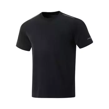 Li-Ning Cooling Tea T-Shirt For Mountaineering Fitness Quick-Dry Comfortable Breathable Short Sleeve Men T-Shirts Black ATSV509-3 S