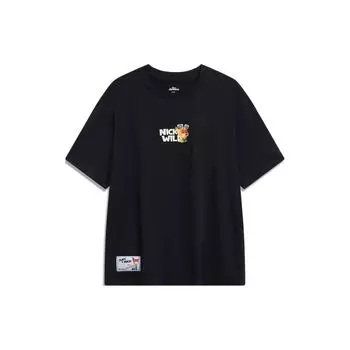 Li Ning Crazy Animal City логотип принт буква круглый вырез пуловер короткий рукав футболка мужские топы черный AHST265-3 XL