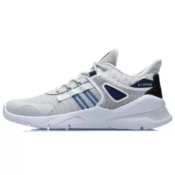 Li-Ning Cushioning Trend Running Shoes Unisex Sneakers Gray White AGLR055-4 41