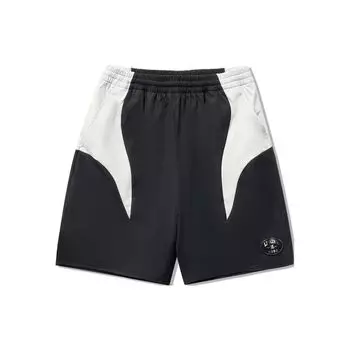 Li Ning Цветной блок Средняя посадка Прямые Свободные Спортивные шорты Мужские шорты Черный Молочный AKSU165-1 M