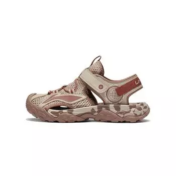 Li Ning цветные блочные универсальные дышащие детские сандалии детские сандалии оленья кожа коричневые YKUT032-41 33