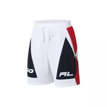 Li-Ning Цветные блоки сращивания шнуровка прямые повседневные шорты мужские шорты белые AKSSB33-3 XXL