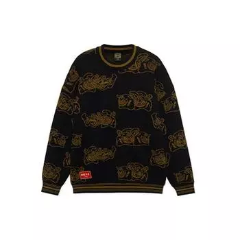 Li-Ning Daily Gold Series повседневный спортивный пуловер вязаный свитер унисекс топы черный AMBS025-2 XL