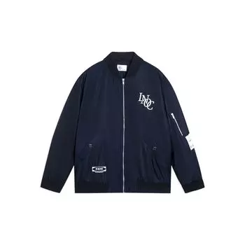Li Ning Daily Progress Pure Color Baseball воротник молния куртка унисекс куртка темно-синяя AJMT047-3 S
