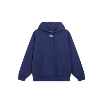 Li Ning Daily Prosperity однотонный свитер с капюшоном и длинными рукавами унисекс-толстовка темно-синего цвета AWDT239-4 L