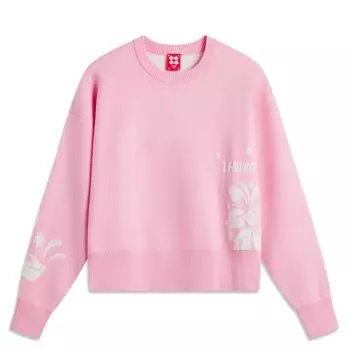 Li Ning Daily Prosperity Series Cny Birth Year Простой Удобный Универсальный Повседневный Свободный Допамин Круглый вырез Теплый Спортивный Трикотажный Свитер AMBV032-6 L