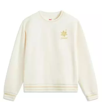 Li Ning Daily Prosperity Series Cny Zodiac Letter Round Neck Удобная дышащая универсальная повседневная толстовка Женская толстовка Off-White AWDV182-4 S