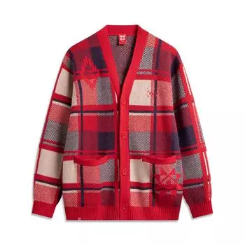 Li Ning Daily Prosperity Series CNY Zodiac Year Простой Удобный Универсальный Повседневный Свободный Допамин Длинный Рукав Вязаный Свитер Мужские Топы AMBV029-2 L