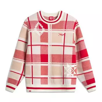 Li Ning Daily Prosperity Series CNY Zodiac Year Простой Удобный Универсальный Повседневный Свободный Допамин Круглый вырез Длинный рукав Вязаный свитер AMBV031-8 3XL