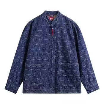 Li Ning Daily Prosperity Series CNY Zodiac Year American Vintage Свободная универсальная удобная повседневная простая джинсовая куртка с принтом по всей поверхности AJDV023-1 2XL