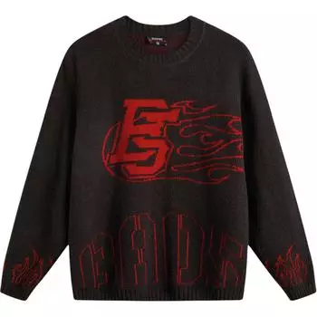 Li Ning Daily Prosperity Series Letter Круглый вырез Вязаный удобный свитер для мужчин Черный Шоколадный AMBV149-1 S