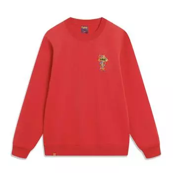 Li Ning Daily Prosperity Series Новогодний выпуск Zodiac Cultural Круглый вырез Пуловер Повседневный свитшот с длинным рукавом Унисекс свитшот AWDU051-6 M