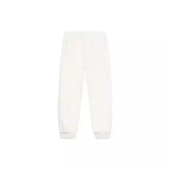 Li Ning Daily Prosperity Series однотонные повседневные трикотажные спортивные брюки с манжетами женские брюки цвета не совсем белого AKLU028-4 M