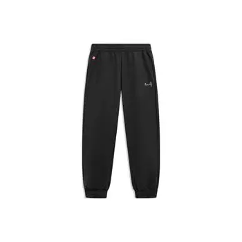 Li Ning Daily Prosperity Series однотонные трикотажные спортивные брюки средней посадки с зауженным кроем женские плавки черного цвета AKLU030-2 XS