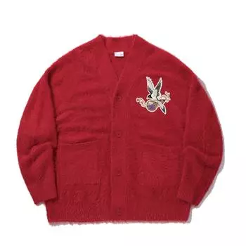 Li Ning Daily Prosperity Series свободный теплый удобный кардиган свитер унисекс свитер Samba-Red AMBV295-3 M