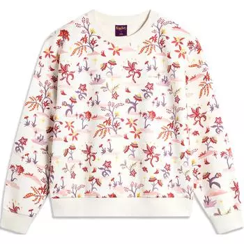 Li Ning Daily Prosperity Series Удобная повседневная свободная толстовка с круглым вырезом Женская толстовка Off-White AWDU034-8 L