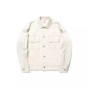 Li Ning Daily Prosperity Series Woven Splicing Loose Casual Jacket Unisex Jacket Off-White AFDU265-2 XL