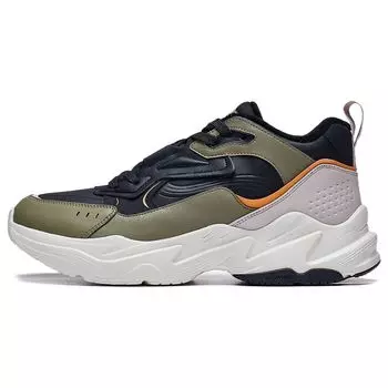 Li Ning Defender Удобные универсальные нескользящие износостойкие повседневные туфли средней высоты Мужские повседневные туфли черного и зеленого цвета AGLT127-2 40