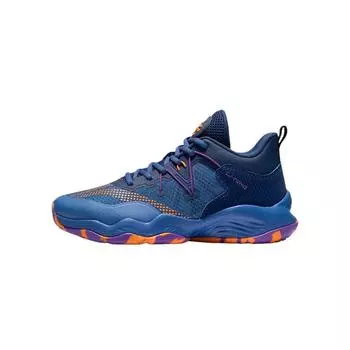 Li-Ning Детские баскетбольные кроссовки Cloud Non-Slip Shock Absorbing Lightweight Rebound, детские кроссовки Blue Orange YKBS034-47 38