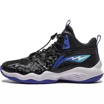 Li-Ning Cloud Амортизирующие Прочные Легкие Отскок Полувысокие Детские Баскетбольные Кроссовки Детские кроссовки Черные YKBT090-3 29