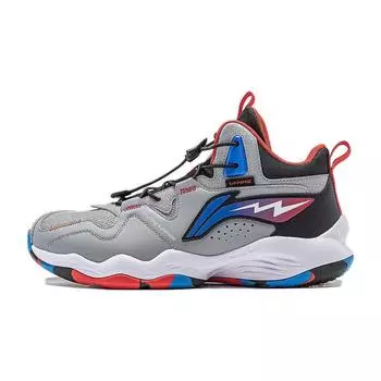 Li-Ning Детские баскетбольные кроссовки Cloud Non-Slip Shock Absorbing Durable Lightweight Rebound Mid Top Kids Basketball Shoes Snow-Gray YKBT090-9 40