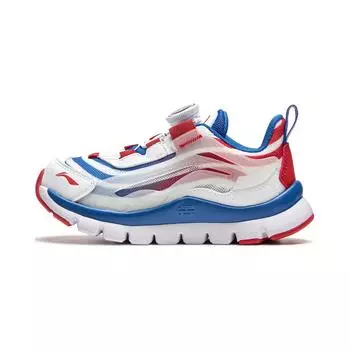 Li-Ning Детские кроссовки Cloud легкие дышащие детские кроссовки белые синие красные YKNU090-15 25