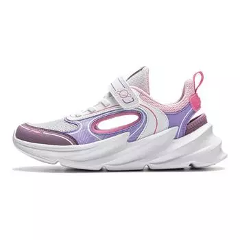 Li Ning Детские удобные простые универсальные нескользящие амортизирующие сандалии детские сандалии фиолетовые белые YKCU130-2 36