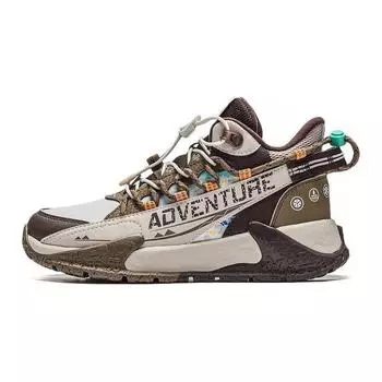 Li Ning Детские Yan Luan 2.0 Удобные Универсальные Защита от ударов Амортизация Полувысокие Кроссовки для бега Детские Кроссовки для бега Коричневые YKET006-9 34