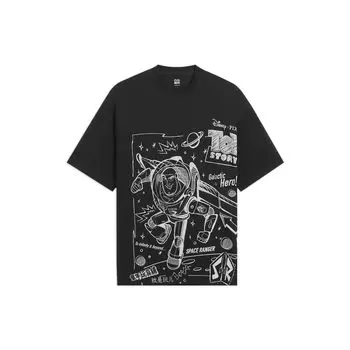 Li-Ning Disney Collaboration Cartoon Print Casual Loose T Shirt Unisex Tops Black AHSS703-1 L