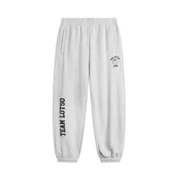 Li Ning Disney Collaboration Pixar Strawberry Bear Series Letter Mid-Rise Comfortable Breathable Universal Knitted Sports pants AKLU307-4 L