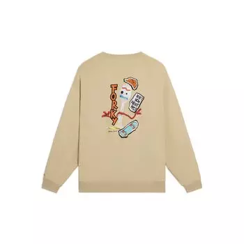Li-Ning Disney Dinosaur с буквенным принтом и длинными рукавами, свободная повседневная спортивная толстовка, мужские топы, молочно-коричневый AWDS971-1 M