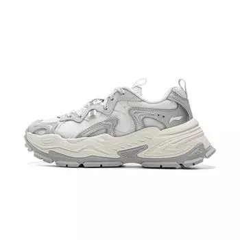 Li Ning Disney История игрушек X Star Bright Мягкая амортизация Ретро Трендовые Кроссовки на толстой подошве Женские Серебристые AGCV046-1 36