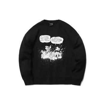 Li-Ning Disney Joint Fashion Series Свободный спортивный пуловер с принтом, женский топ, черный AWDR380-1 L