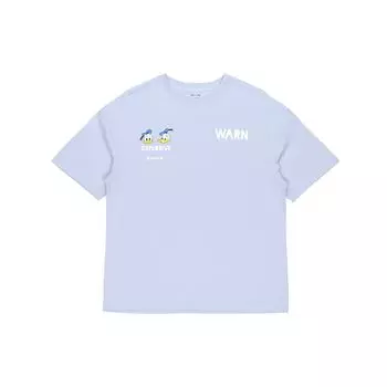 Li-Ning Disney, совместная спортивная модная серия, свободная футболка с круглым вырезом и тематическим принтом, женские топы, синий AHSR342-3 XL