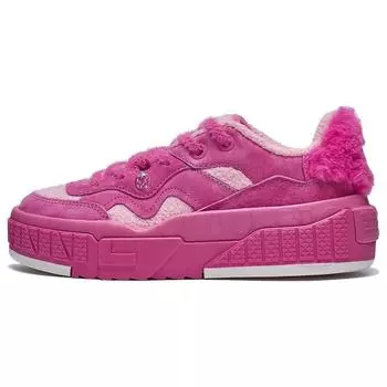 Li Ning Disney Strawberry Bear X 001 Unblock Classic Cushioning Breathable Warm Low-Tooth Casual Shoes Women sneakers Pink AGCT218-5 37