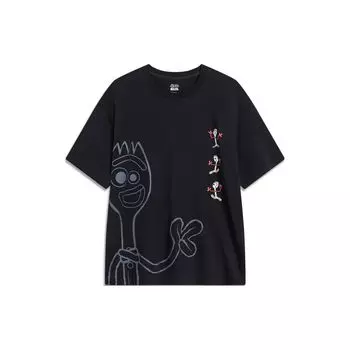 Li-Ning Disney Toy Story принт с круглым вырезом и короткими рукавами, мужские топы, черный AHST749-2 M