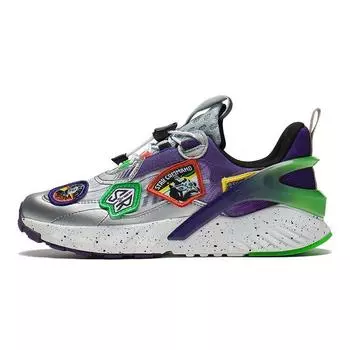 Li Ning Disney X Buzz Lightyear Series Stable Support Повседневная обувь Детская обувь Серебристо-фиолетовый YKCS166-1 35