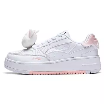 Li Ning Disney X Толстая подошва, увеличивающая рост, износостойкая, дышащая, низкая, для скейтбординга, женская обувь для скейтбординга, белая AGCT382-2 38