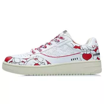 Li Ning Disney X удобные универсальные низкие кроссовки для скейтбординга мужские кроссовки белые красные AGCS145-1 40