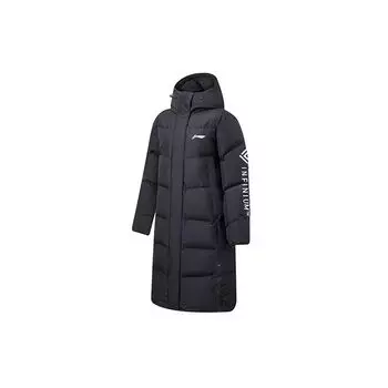 Li-Ning Длинная куртка с капюшоном и принтом логотипа профессиональной баскетбольной серии, мужская верхняя одежда AYMS257-1 XXL