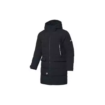 Li Ning Длинная теплая куртка с капюшоном для мужчин, верхняя одежда, стандартная, черная, AYMP115-1 XL