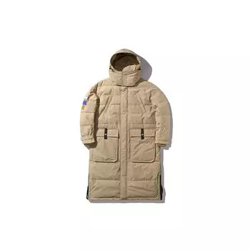 Li Ning Длинный теплый свободный двухкомпонентный пуховик с капюшоном для мужчин, верхняя одежда, ароматный абрикосовый AEAP007-4 XL