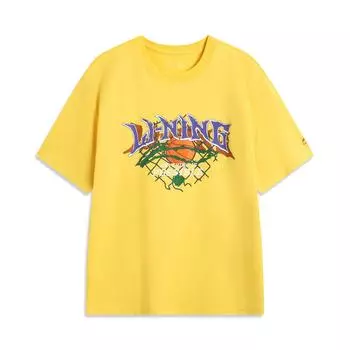 Li-Ning Dopamine High Street American Retro Sports Ice Silk Cool Dry Short Sleeve T-Shirt Men Tops Vibrant-Yellow AHSV367-3 XL